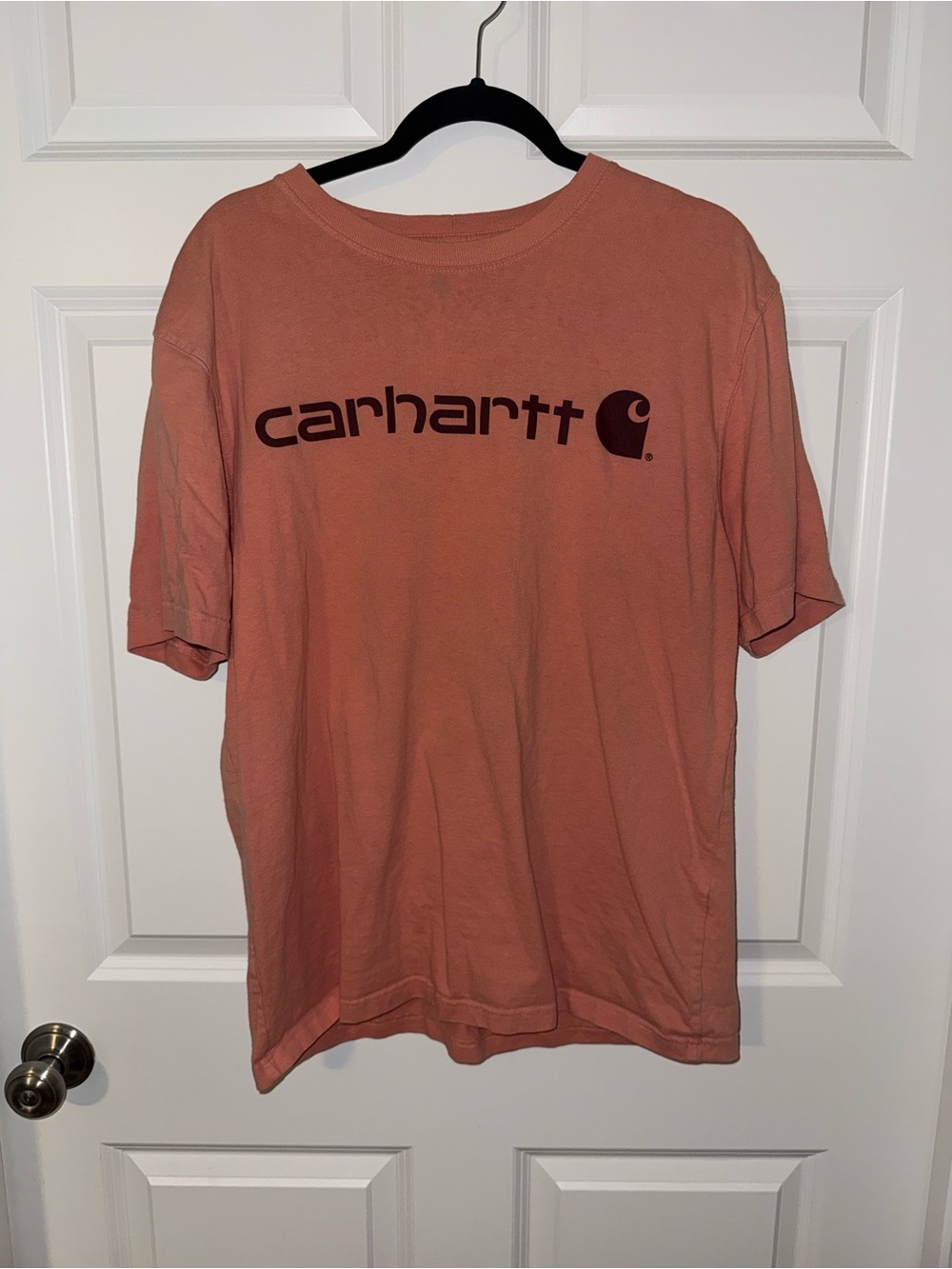 Carhartt Logo Short-Sleeve T-Shirt in Dusty Rose